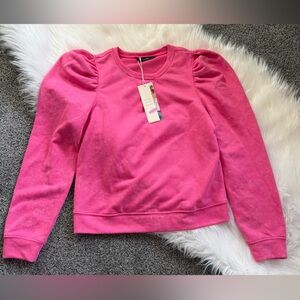 Women's Pink Puff-Sleeve Sweatshirt - Unbranded